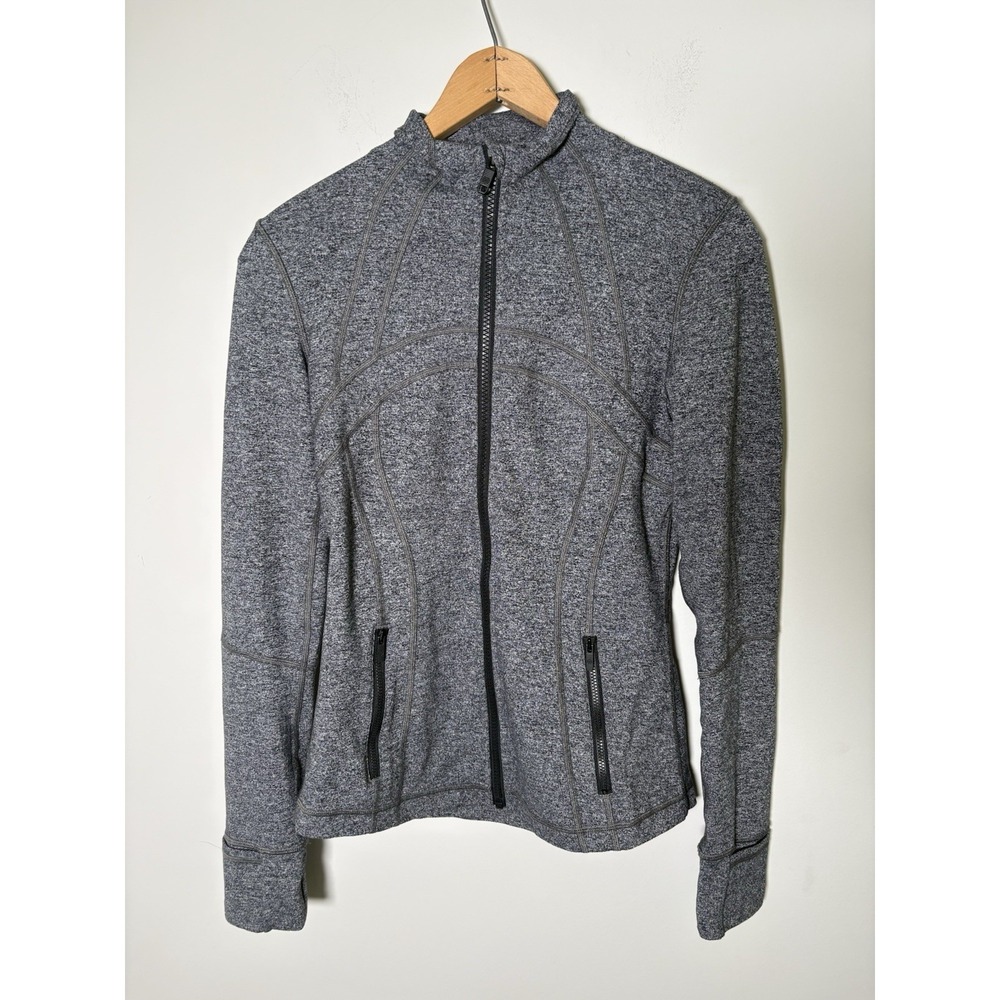 Lululemon Define Jacket Size 6 Heathered Black Gray Full Zip Athletic Workout
